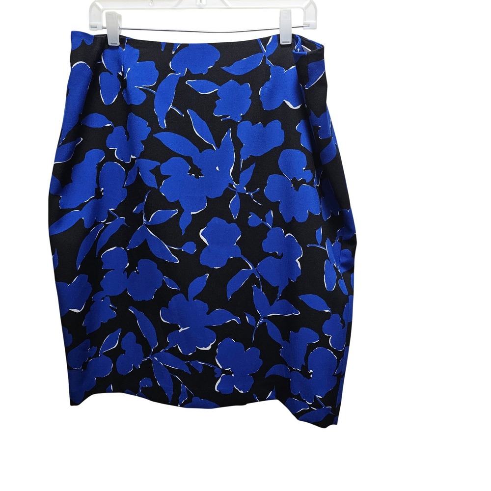 Bold Cobalt Blue & Black Abstract Floral Pencil Work-Ready, Statement Piece 16